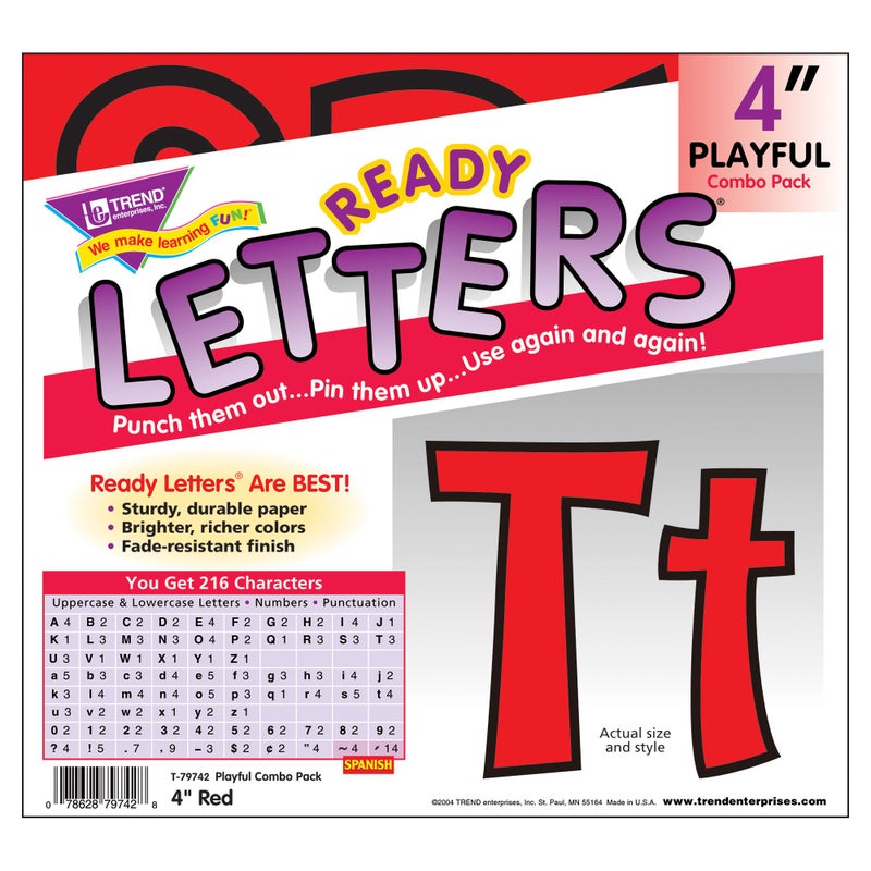 TREND enterprises, Inc. T-79742 Red 4" Playful Combo Ready Letters - Image 3